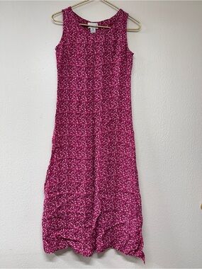 Pretty Pink Sleeveless Fuchsia Floral Maxi Dress Size M